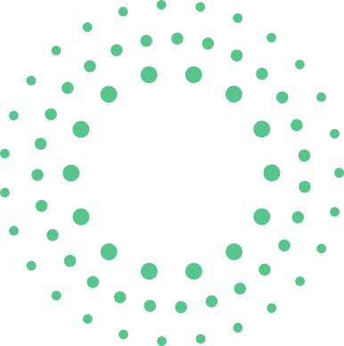larger green dots in a circular pattern
